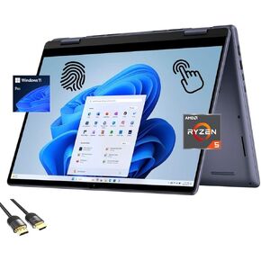 Dell Inspiron 14 2-in-1 Laptop, 14" FHD TouchScreen Display, AMD Ryzen 5-8640HS(Up to 4.9Hz), 64GB DDR5, 2TB PCIe SSD, Backlit KB, FP Reader, SD Card Reader, WiFi 6E, HDMI, USB-C, PDG HDMI, Win 11 Pro