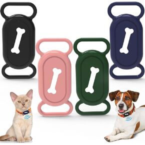 4 Pack Silicone Dog Collar Holder Compatible with Samsung Galaxy Smart Tag 2, Waterproof Case for SmartTag 2,Fits for 0.8-1In Cat Dog Pet Collars,Dog GPS Tracker Protective Cover Accessories