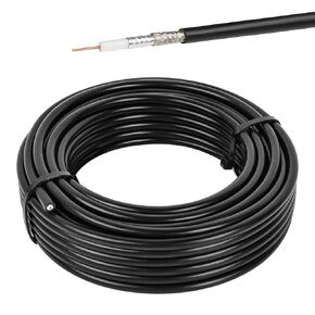 RG58 Coaxial Cable 50ft, Low Loss Cable RG58 50 Ohm Coax Cable for WiFi/Router Signal Booster Amplifer Extension Cable(Red)