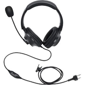 Walkie Talkie Earmuffs Hunting Headphone Tactical Boom Microphone Ptt Mic Earpiece Noise Canceling Over Ear Headset Headband Binaural Ear Muffs for Midland 2 Pin GXT LXT GMRS X-tra Two Way Radio