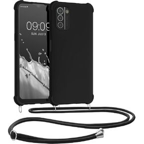 kwmobile Crossbody Case Compatible with Nokia G21 / G11 Case - TPU Silicone Cover with Strap - Black