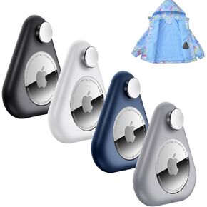 Airtag Holder for Kids Hidden 4 Pack Upgraded GPS Tracker Case, Anti-Removal Airtag Hard Case with Safety Pins, Avoid Airtag loss, Suitable for Children, Elderly, Pets, Backpack, Luggage