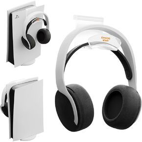 Desing Wish PS5 Headphone Holder Clear Acrylic Headset Stand for PS5 Console Durable Sliding Headphone Hook for Playstation 5 Disc/Digital Edition Console