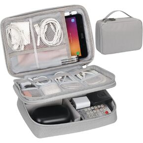 FYY Travel Cable Organizer Pouch Electronic Accessories Carry Case Portable Waterproof Double Layers All-in-One Storage Bag for Cord, Charger, Phone, Hard Drive, Black