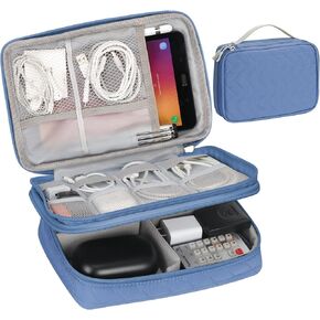 FYY Travel Cable Organizer Pouch Electronic Accessories Carry Case Portable Waterproof Double Layers All-in-One Storage Bag for Cord, Charger, Phone, Hard Drive, Black