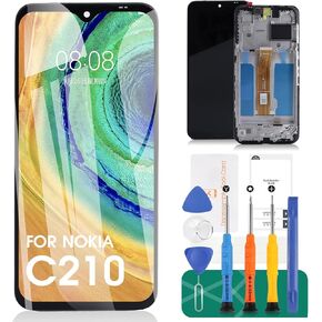 شاشة بديلة لنوكيا C210 لنوكيا C210 مجموعة إصلاح محول الأرقام LCD لنوكيا TA-1548 استبدال مجموعة شاشة تعمل باللمس مع إطار 6.3 بوصة