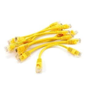CablesOnline 10-Pack 6-inch (0.5ft) CAT5e UTP Ethernet RJ45 Full 8-Wire Yellow Patch Cable, (U-000YL-10)