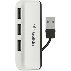 Belkin Travel 4-Port USB 2.0 Hub with Built-In Cable Management (White)