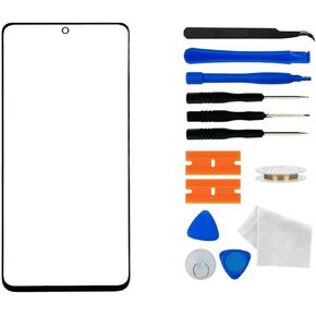 Original Galaxy S21 FE Screen Glass Replacement, Front Outer Lens Glass Screen Replacement Repair Kit for Samsung Galaxy S21 FE Series (6.4'- Black)