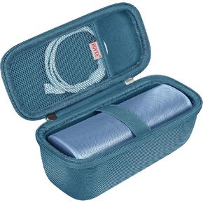 BOVKE Carrying Case Compatible with Sonos Roam 2 Portable Waterproof Bluetooth Wireless Speaker, Roam 2 Bluetooth Speaker Holder with Mesh Pocket for Charging Cables Accessories, Black+Black