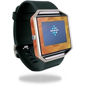 MightySkins Skin Compatible with Fitbit Blaze Cover Skins Sticker Watch Red Orange Polygon
