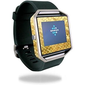 غلاف MightySkins متوافق مع ساعة Fitbit Blaze Cover Skins والبلاط الذهبي