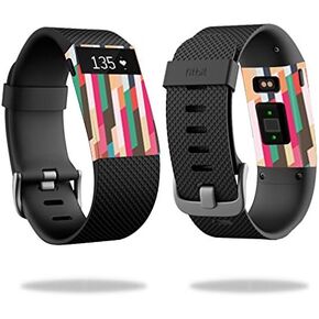 MightySkins Skin Compatible with Fitbit Charge HR Cover Skins Sticker Watch Crazy Stripes