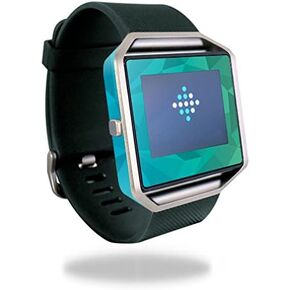 MightySkins Skin Compatible with Fitbit Blaze Cover Skins Sticker Watch Blue Green Polygon
