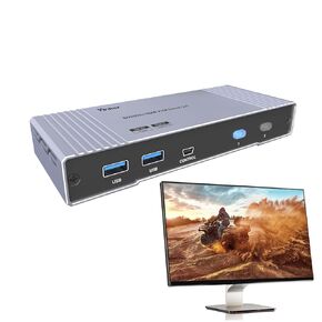 8K HDMI KVM Switch 2 Port, 8K@60Hz HDMI 2.1 KVM Switch for 2 Computers 1 Monitor 4 USB3.0 Hubs, Supports 4K@120Hz, 2K@144Hz, 1080P@240Hz (2 USB 3.0 Cable Included)