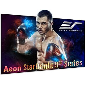 Elite Screens Aeon StarBright 9, 123-INCH Diag. 16:9, 4K/8K Ultra HD Scratch-Resistant Ceiling Ambient Light Rejecting Fixed Frame Projector Screen, AR123H2-SB9