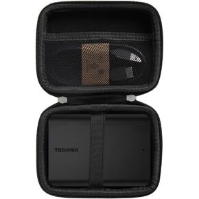 Hard Travel Case for Toshiba Canvio Basics/Canvio Flex/Canvio Advance/Canvio Gaming 1TB 2TB 3TB 4TB Portable External Hard Drive (Black)