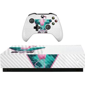 MightySkins Carbon Fiber Skin For Microsoft Xbox One S All-Digital Edition - Neon Tropics | ProtectiveTextured Carbon Fiber Finish | Easy To Apply, Remove, and Change Styles | Made in the USA
