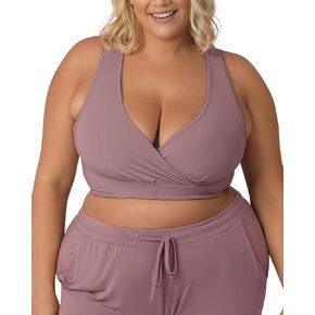 Kindred Bravely French Terry Racerback Busty Nursing Sleep Bra | Nursing Bras for Breastfeeding E, F, G, H, I Cup (Twilight, Medium Busty)