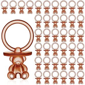 50 Pcs Acrylic Baby Pacifier, Brown Bear Acrylic Pacifiers for Baby Shower Bulk Plastic Pacifiers Baby Shower Game for Gender Reveal Party Favors Prize Decoration