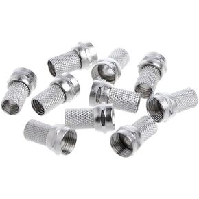 10 Pcs 75-5 F Connector Screw On Type for RG6 Satellite Antenna Coax Cable Tw Connector Dust Cap Cover Protector Safety Plug Adapter Socket Coaxial Cable Cord Solder Bulkhead Panel O Press