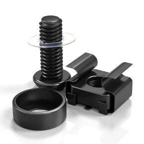 Rack Screws & Cage Nuts M6 x 16mm 60 PACK for Server Cabinets & Racks Mounting Network Equipment Clip Nuts Black