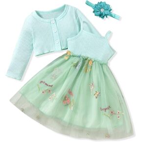 Unutiylo Toddler Baby Girls Tutu Dress and Cardigan Set 6 Months - 3T Toddler Girl Tulle Outfit Fall Clothes