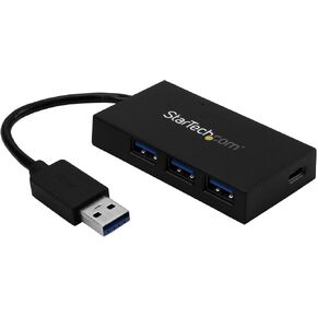StarTech.com 4 Port USB 3.0 Hub - USB Type-A Hub with 1x USB-C & 3x USB-A Ports (SuperSpeed 5Gbps) - USB Bus Powered - USB 3.1 Gen 1 Adapter Hub - Portable/Laptop USB Hub (HB30A3A1CFB), Black