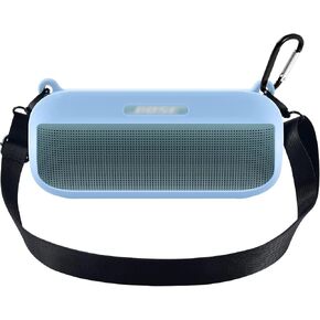 غطاء حافظة من السيليكون متوافق مع مكبر الصوت المحمول Bose SoundLink Flex Bluetooth مع حزام (حقيبة الحقيبة فقط) - أزرق in Kuwait