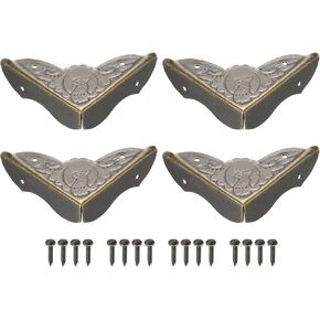 uxcell Metal Desk Corner Protectors Table Edge Cover Guard 45x45x14mm Bronze Tone 20pcs