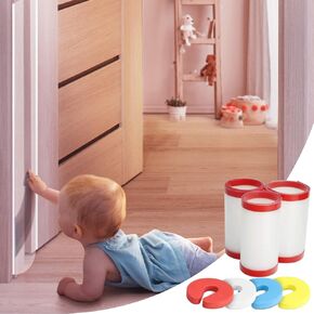 Multicoloured Door Finger Pinch Guard 4pk, Door Hinge Guard 3pk Doors Protectors Prevents Finger Pinch Injuries Baby Proofing for Flush Door Hinges, Gates, Pivot Doors