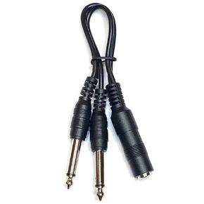 9 Inch Long 1/4 Inch Mono TS Female to 2 X 1/4 Inch Male Mono TS Y Splitter Cable