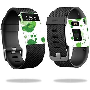 MightySkins Skin Compatible with Fitbit Charge HR Watch wrap Cover Sticker Skins Green Drops