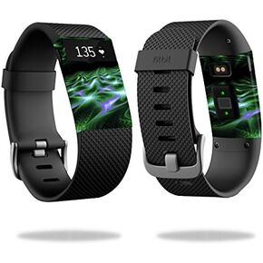 MightySkins Skin Compatible with Fitbit Charge HR Watch Cover wrap Sticker Skins Green Waves