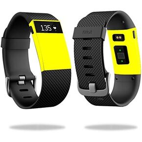 MightySkins Skin Compatible with Fitbit Charge HR Watch Cover wrap Sticker Skins Solid Yellow