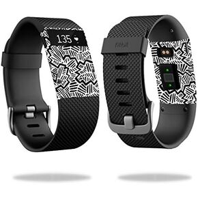MightySkins Skin Compatible with Fitbit Charge HR Watch Cover wrap Sticker Skins Abstract Black