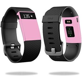 MightySkins Skin Compatible with Fitbit Charge HR Watch Cover wrap Sticker Skins Solid Pink
