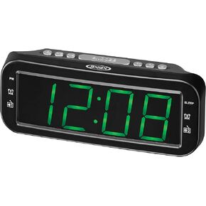 JENSEN JCR-206 Digital AM/FM Dual Alarm Clock Radio, Simple, Sleek Design with Large 1.8" Green LED Display, Aux Input, and Built-in Speaker in Saudi Arabia