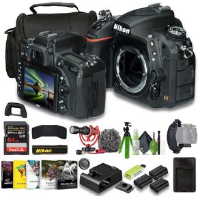 Nikon D750 FX-format Digital SLR Camera + 2X EN-EL15C Battery + Memory Card Wallet + Extreme PRO 64GB Card + Card Reader + 12 Inch Flex Tripod + Photo Editing Software + Mic + More