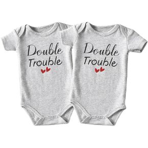 Double Trouble Twin Outfits For Boy And Girl Newborn Twins Baby Items Must Haves Twin Baby Gifts