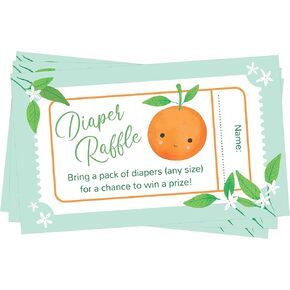 Little Cutie Baby Shower Diaper Raffle Cards (24-Count)