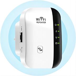 WiFi Extender, Home WiFi Signal Booster, WiFi Repeater with Ethernet Port, one-Click Access Point Setup, Gaming Speed and Network Without lag - Smooth White (Pearl White)