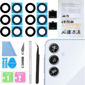 2PCS Galaxy A55 Back Rear Camera Lens Glass Replacement, ASDAWN Back Lens Glass for Samsung Galaxy A55 6.6 inches All Carriers with Free Lens Film + Installation Manual + Repair Tool Set