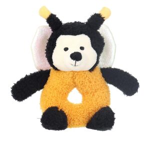 Apricot Lamb Baby Bee Soft Rattle Toy, Insect Plush Stuffed Animal for Newborn Soft Hand Grip Shaker Over 0 Months (Bee, 6 Inches)