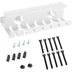 Under Desk Cable Management Tray 2 Pack Black, Cable Management Under Desk No Drill, Cord Organizer for Desk, Cable Tray with Clamp for Desk Wire Management, Home & Office Desk Accessories