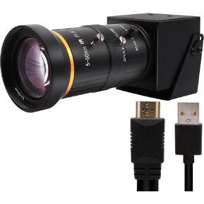 4K HDMI USB Camera Simultaneous Streaming Webcam Video Recording Zoom Type C Camera with 5-50mm Manual Varifocal Lens for Live streaming, Computer, Laptop, Raspberry Pi, windows,Linux