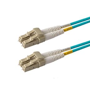 1-Pack 200 Feet Multimode 40G 100G OM4 50/125 Fiber Patch Cable, Duplex LC to LC, Slim Aqua Riser OFNR Cable Jacket