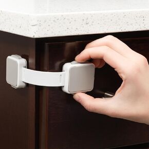 Child Safety Locks 4-Pk. Child Locks for Cabinets & Drawers, Oven, Refrigerator, Toilet, Doors, Adjustable & Secure Baby Locks, Double Lock Option, Easy Install Cabinet Locks Baby Proofing