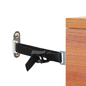 Anti-Tipping Furniture Anchor for Baby Proofing,OKETHERMO (Set of 4/Black),Furniture Wall Anchor,Prevents Furniture from Tilting and Falling,Suitable for Dressers,Chests of Drawers,TV Cabinets, etc.