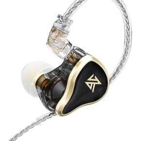 سماعات أذن KZ ZAS 7BA+1DD، سماعات أذن هجينة مكونة من 16 وحدة، سماعات أذن HiFi Bass داخل الأذن، كابل 8 كور، سماعات رياضية للموسيقى (بدون ميكروفون، أسود)